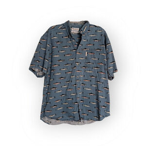 Columbia River Lodge Trout Fish  Shirt Size XL